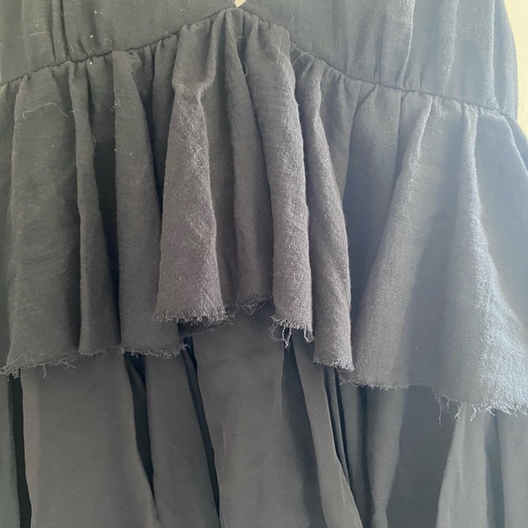 Super Sexy Layered Ruffled Black Halter Top Blouse sz S - Picture 4 of 10